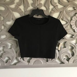 NWT- black crop top- L